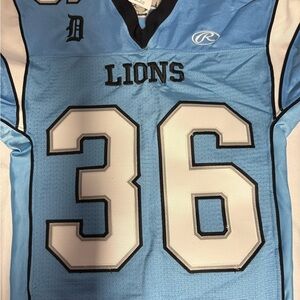 Rawlings Light Blue and White Lions Jersey